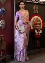 Pure Satin Pink Festival Wear Weaving Saree